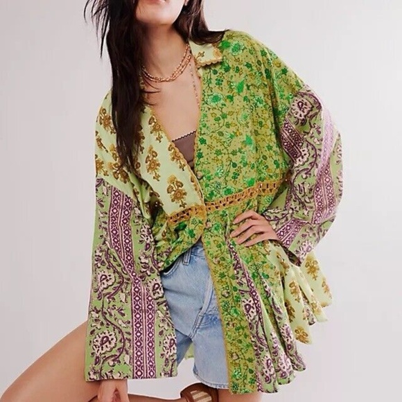 Small NWT Free People Hazy Baby Boho Mini Dress - Picture 1 of 6